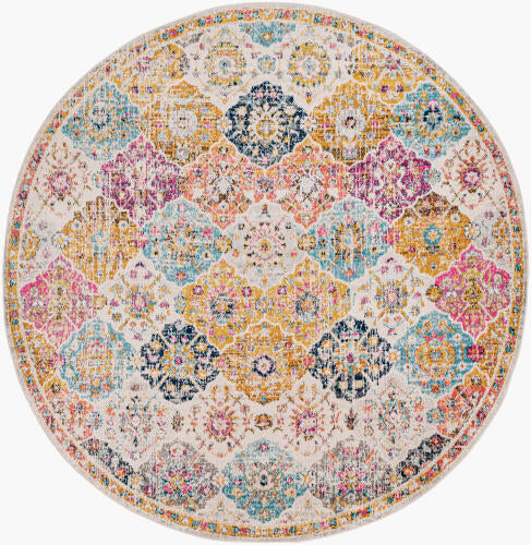 Livabliss Harput Machine Woven Rug — Multicolor Diamond Medallion | HAP-1018