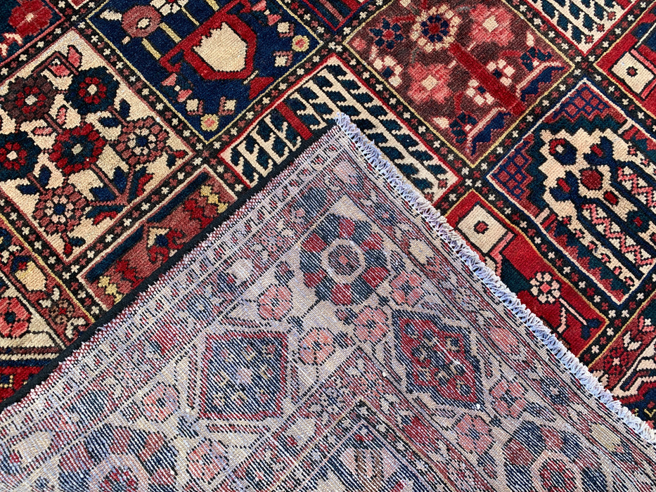 10'3 x 7'0 Hand-Knotted Persian Wool Rug - Red Panel Design with Ivory Border - KBHM-832