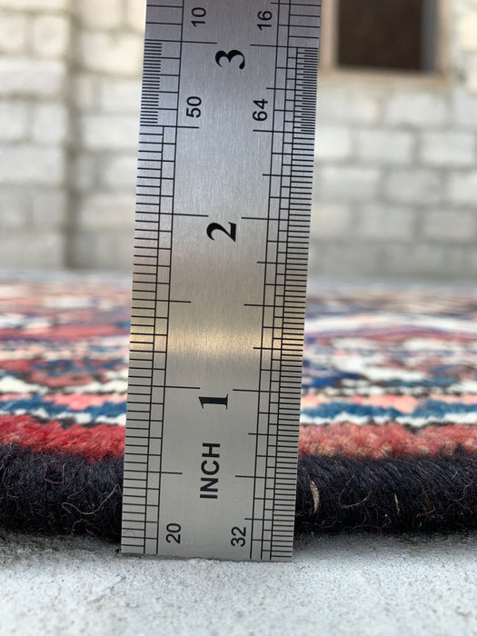 9'11 x 3'5 Hand-Knotted Persian Wool Runner - Tribal Hexagon Design in Brown & Navy - KBHM-857