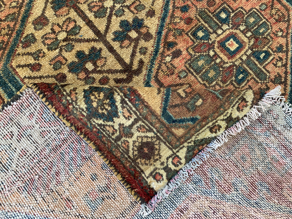 6'1 x 4'5 Hand-Knotted Persian Wool Rug - Beige Tribal Hexagon Design with Brown & Blue Accents - KBHM-861