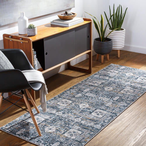 Livabliss Cardiff Machine Woven Rug — Blue / Gray / Ivory | CDF-2309