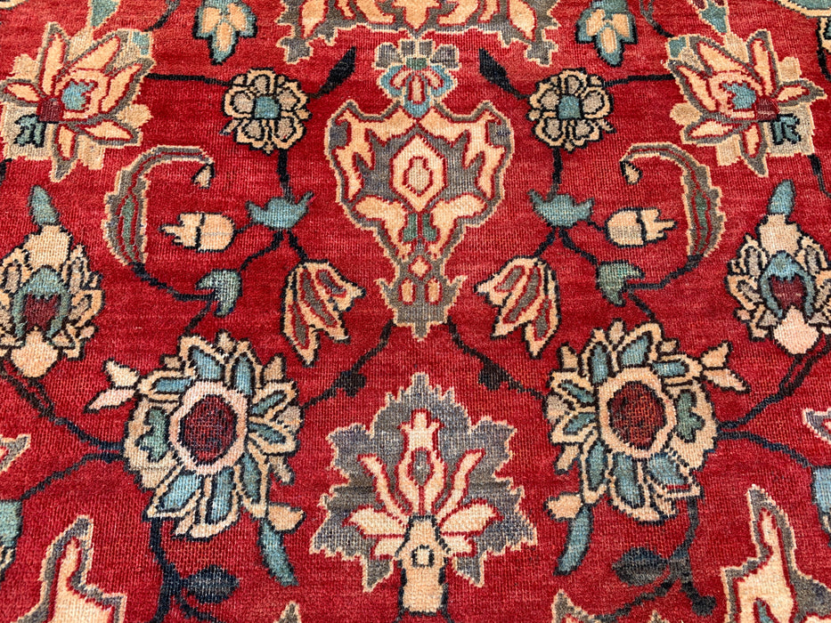 6'11 x 4'7 Hand-Knotted Persian Wool Rug - Red Floral Medallion Design with Gray Border - KBHM-870