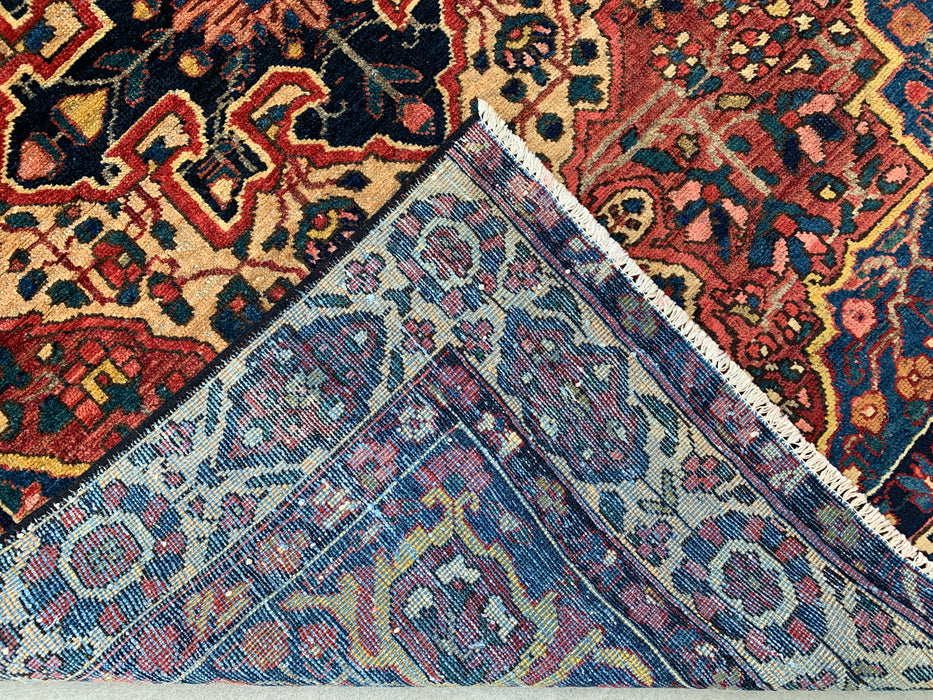 6'6 x 4'6 Hand-Knotted Persian Wool Rug - Red Geometric Medallion Design with Ivory Border - KBHM-871