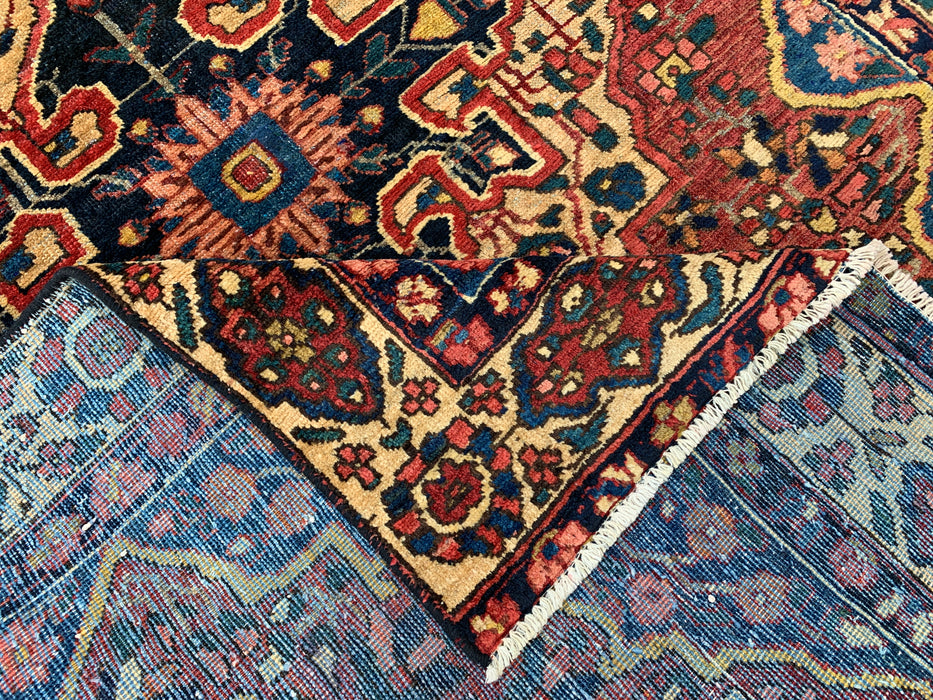 6'6 x 4'6 Hand-Knotted Persian Wool Rug - Red Geometric Medallion Design with Ivory Border - KBHM-871