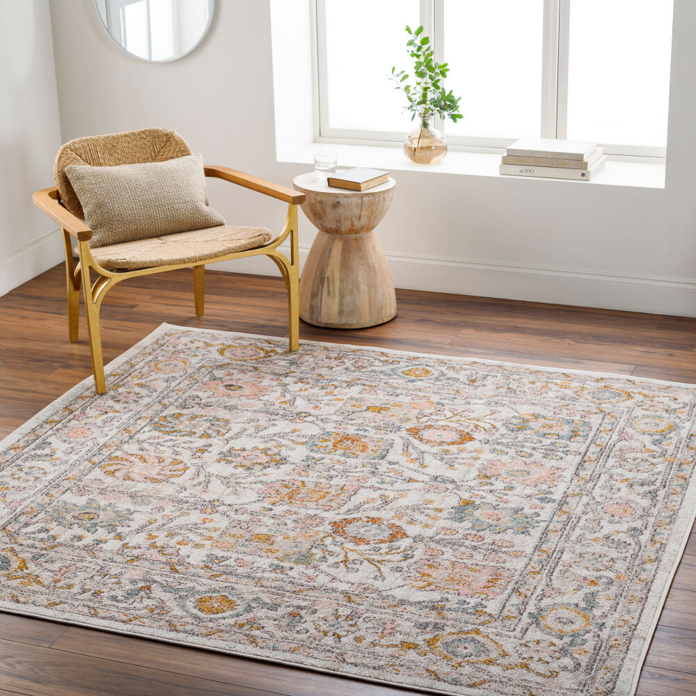 Ankara Machine Woven Rug — Ivory / Blush Multi | AKR-2332 - colour & pattern