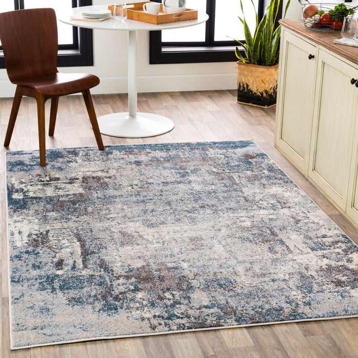 Ankara Machine Woven Rug — Beige / Teal | AKR-2307
