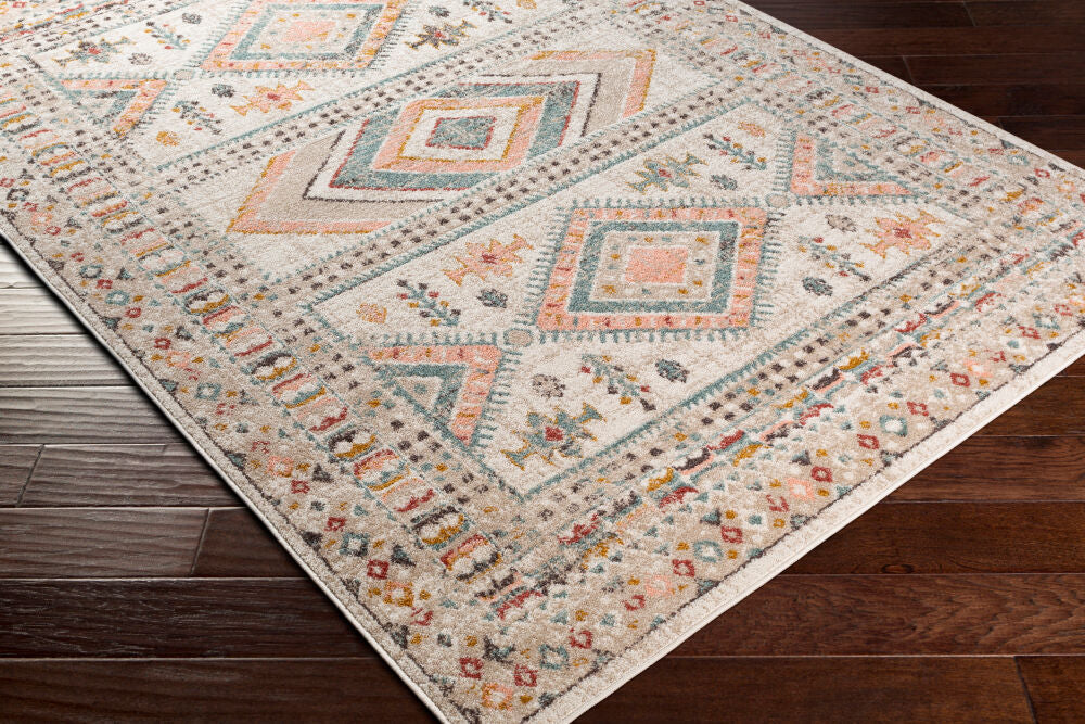 Ankara Machine Woven Rug — Ivory / Rose Sage Multi | AKR-2336