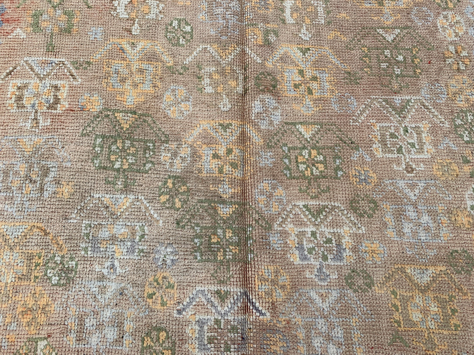 7'7 x 4'11 Hand-Knotted Persian Wool Rug - Beige Vintage Tribal Medallion Design - KBHM-892