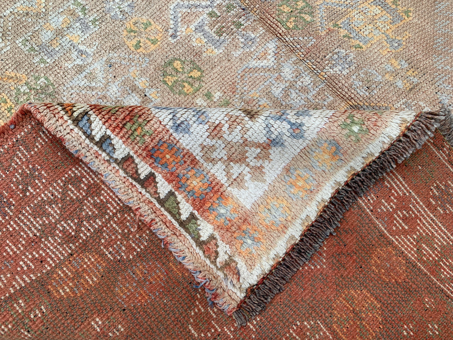 7'7 x 4'11 Hand-Knotted Persian Wool Rug - Beige Vintage Tribal Medallion Design - KBHM-892
