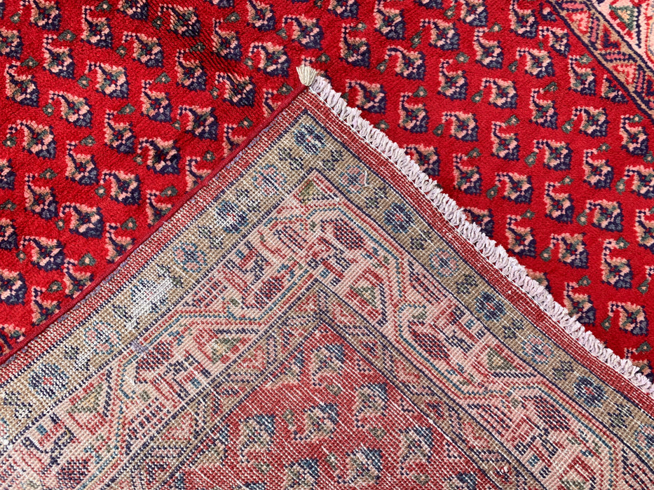 10'6 x 3'5 Hand-Knotted Persian Wool Runner - Red All-Over Geometric Floral Design - KBHM-893