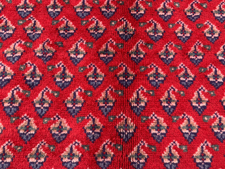 10'6 x 3'5 Hand-Knotted Persian Wool Runner - Red All-Over Geometric Floral Design - KBHM-893