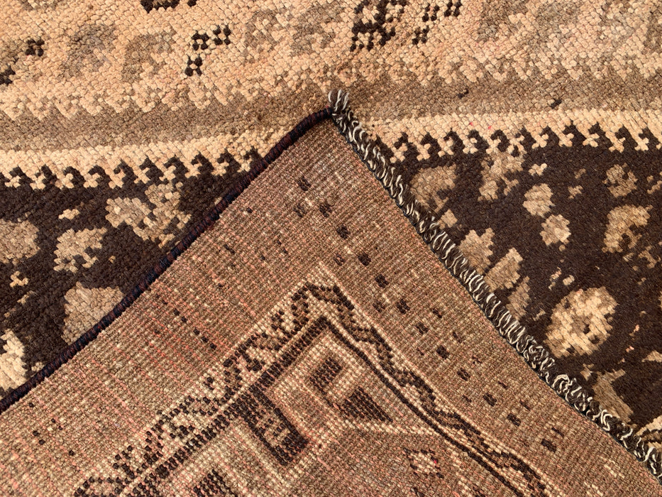 8'6 x 5'1 Hand-Knotted Persian Wool Rug - Beige Vintage Tribal Medallion Design - KBHM-895