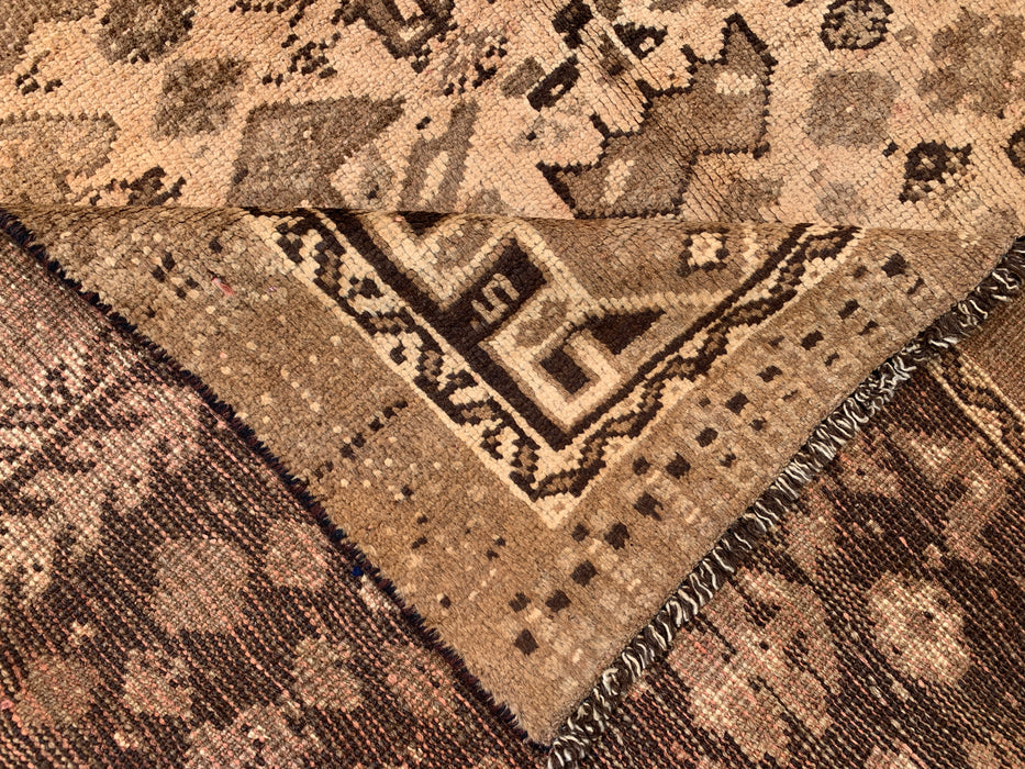8'6 x 5'1 Hand-Knotted Persian Wool Rug - Beige Vintage Tribal Medallion Design - KBHM-895