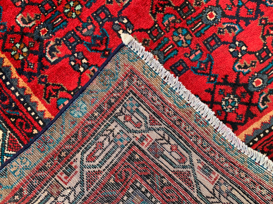 10'2 x 3'10 Hand-Knotted Persian Wool Runner - Red All-Over Geometric Floral Design - KBHM-897