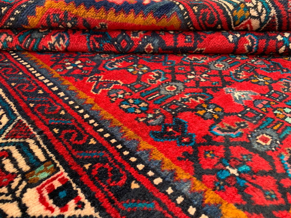 10'2 x 3'10 Hand-Knotted Persian Wool Runner - Red All-Over Geometric Floral Design - KBHM-897