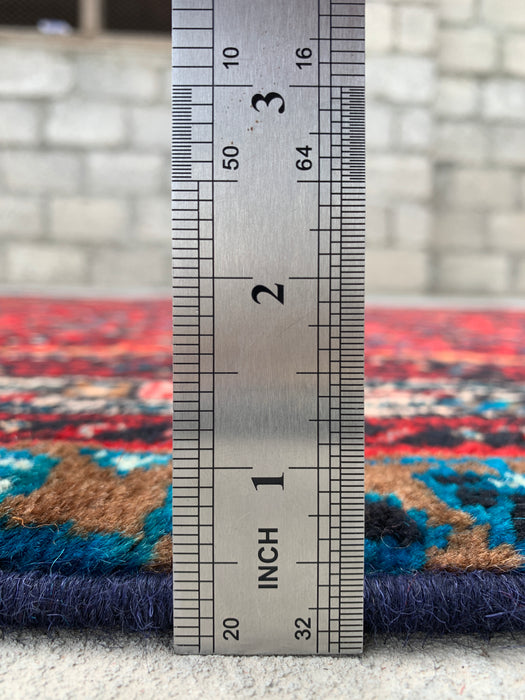 10'2 x 3'10 Hand-Knotted Persian Wool Runner - Red All-Over Geometric Floral Design - KBHM-897