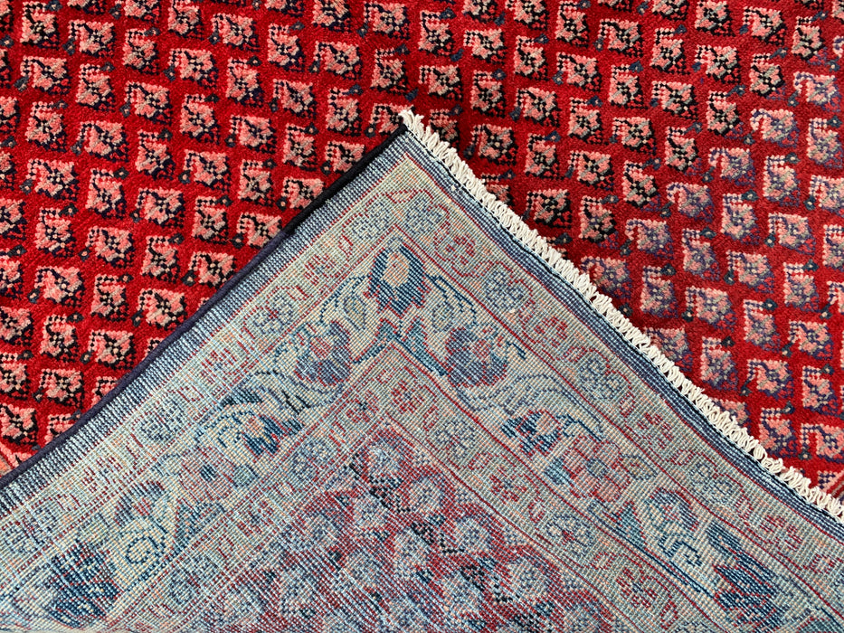 11'6 x 4'8 Hand-Knotted Persian Wool Rug - Red All-Over Floral Geometric Design - KBHM-898