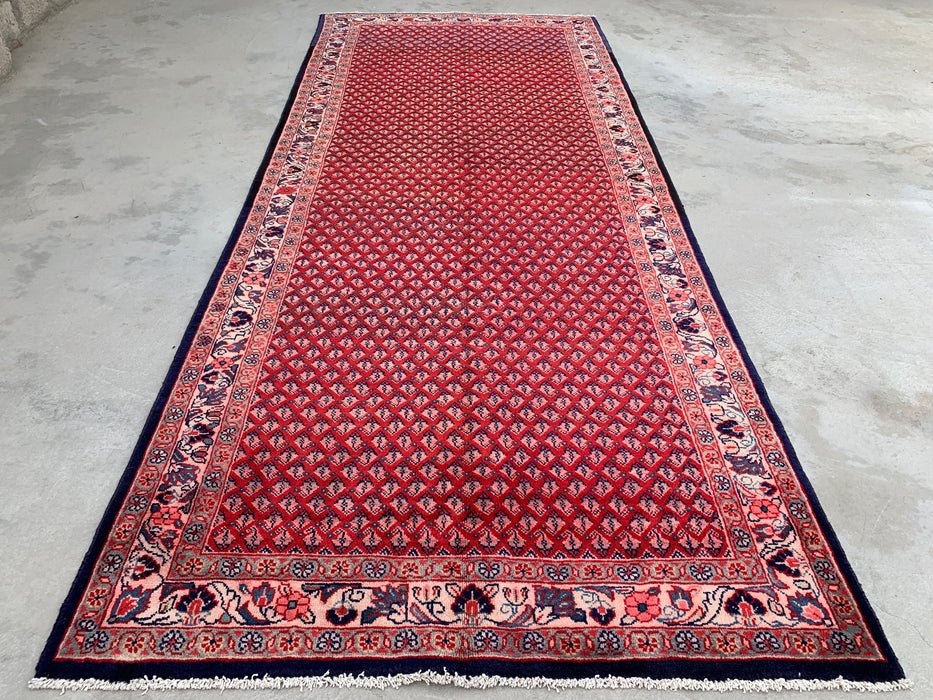11'6 x 4'8 Hand-Knotted Persian Wool Rug - Red All-Over Floral Geometric Design - KBHM-898