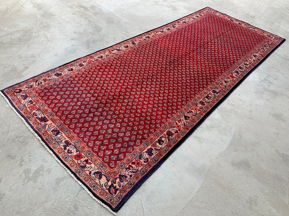11'6 x 4'8 Hand-Knotted Persian Wool Rug - Red All-Over Floral Geometric Design - KBHM-898