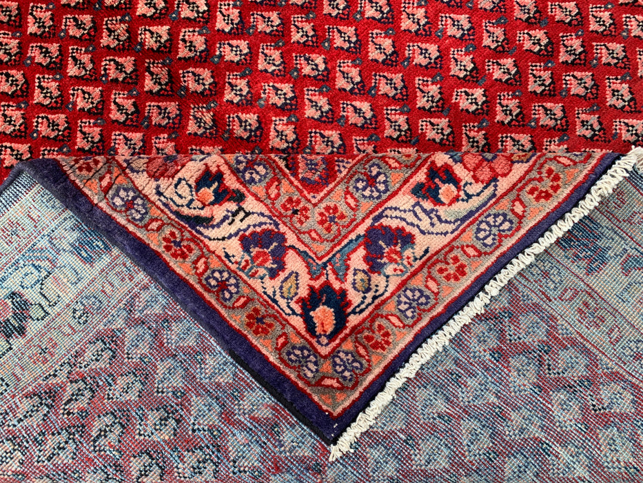 11'6 x 4'8 Hand-Knotted Persian Wool Rug - Red All-Over Floral Geometric Design - KBHM-898