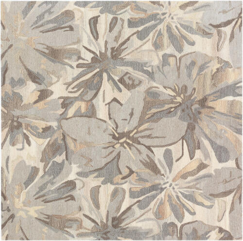 Athena Handmade Wool Floral Rug — Taupe | ATH-5150