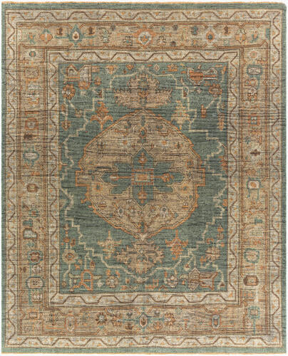 Reign Handmade Wool Rug — Teal & Terracotta Medallion Design | REG-2304 - performance