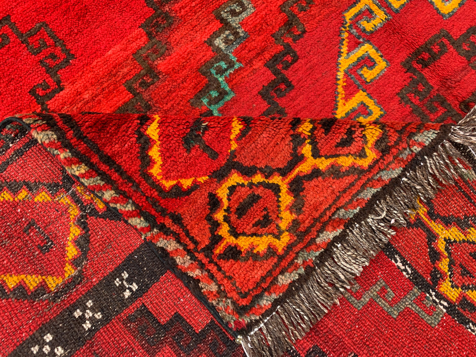 9'11 x 5'9 Hand-Knotted Persian Wool Rug - Red Geometric Tribal Medallion Design - KBHM-902