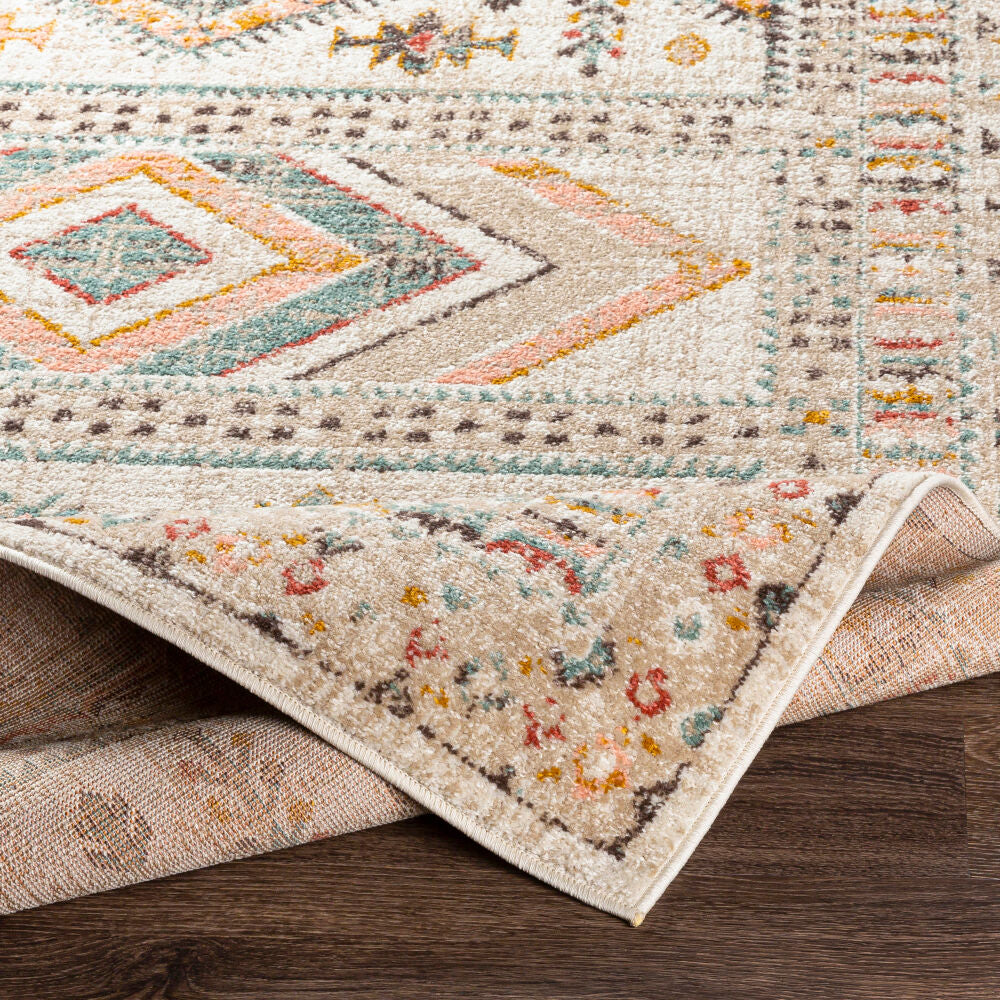 Ankara Machine Woven Rug — Ivory / Rose Sage Multi | AKR-2336 - construction