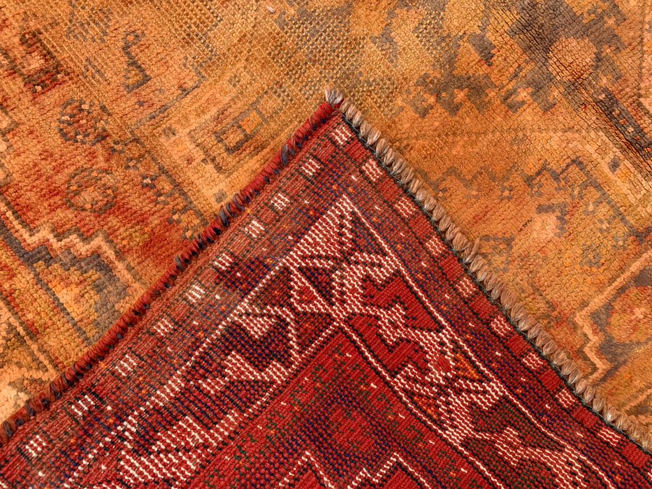 7'10 x 4'10 Hand-Knotted Persian Wool Rug - Faded Rust Vintage Tribal Medallion Design - KBHM-909