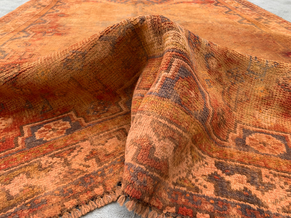 7'10 x 4'10 Hand-Knotted Persian Wool Rug - Faded Rust Vintage Tribal Medallion Design - KBHM-909