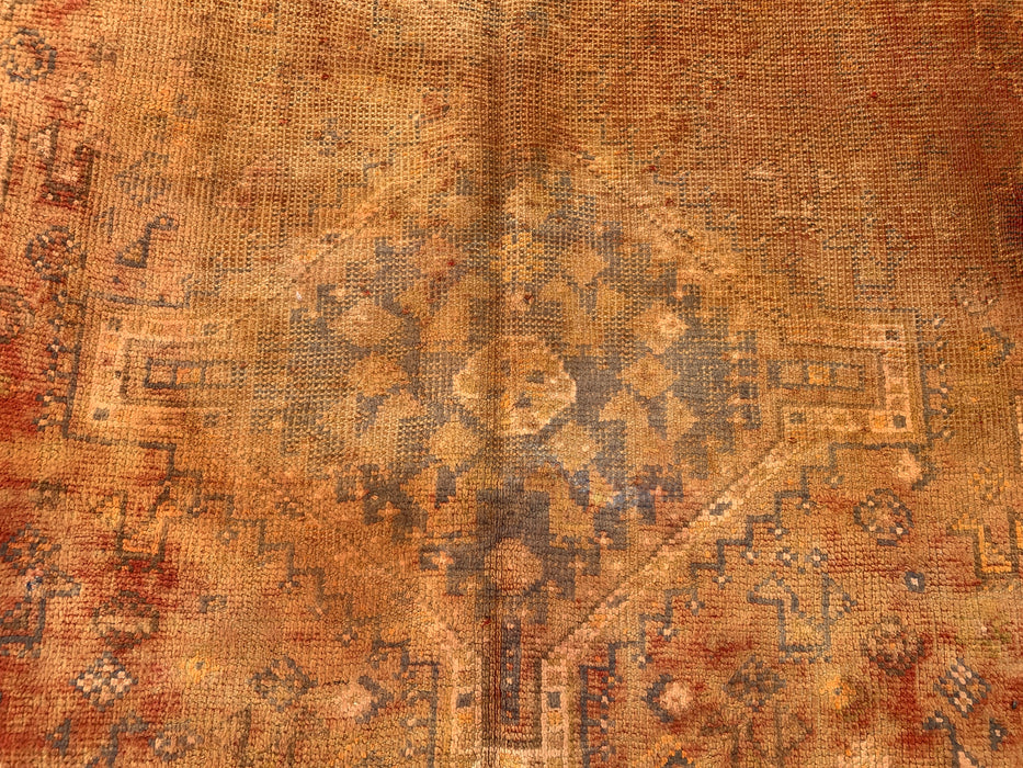 7'10 x 4'10 Hand-Knotted Persian Wool Rug - Faded Rust Vintage Tribal Medallion Design - KBHM-909