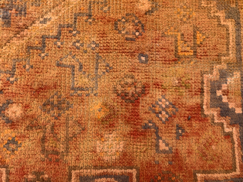 7'10 x 4'10 Hand-Knotted Persian Wool Rug - Faded Rust Vintage Tribal Medallion Design - KBHM-909