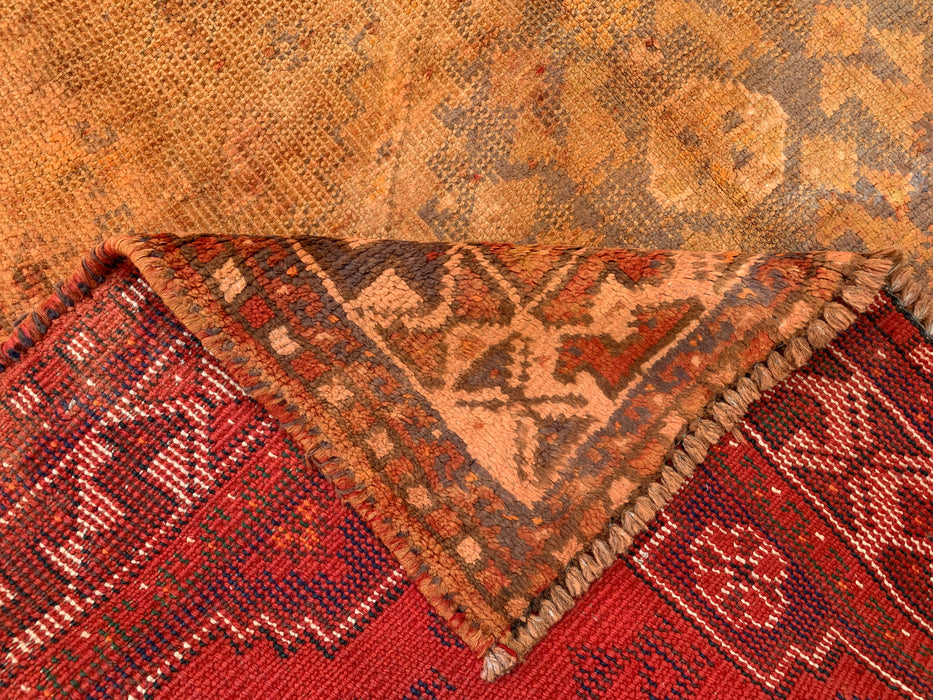 7'10 x 4'10 Hand-Knotted Persian Wool Rug - Faded Rust Vintage Tribal Medallion Design - KBHM-909