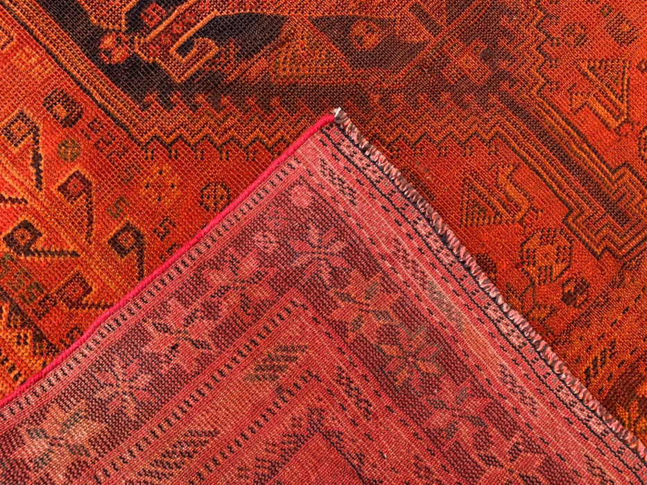 6'9 x 4'6 Hand-Knotted Persian Wool Rug - Faded Rust Tribal Medallion Design - KBHM-917