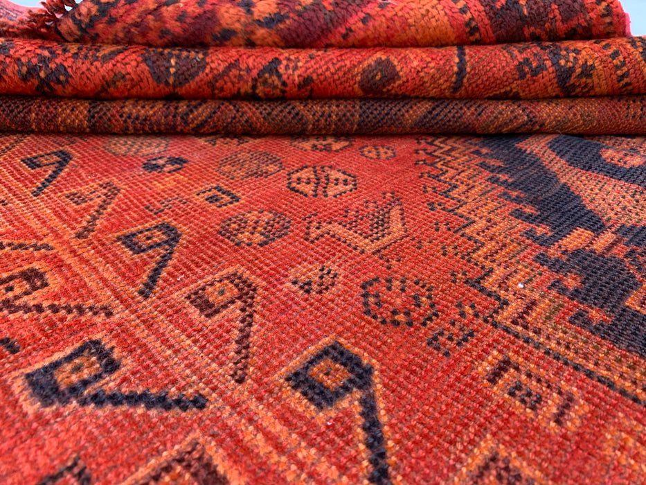 6'9 x 4'6 Hand-Knotted Persian Wool Rug - Faded Rust Tribal Medallion Design - KBHM-917