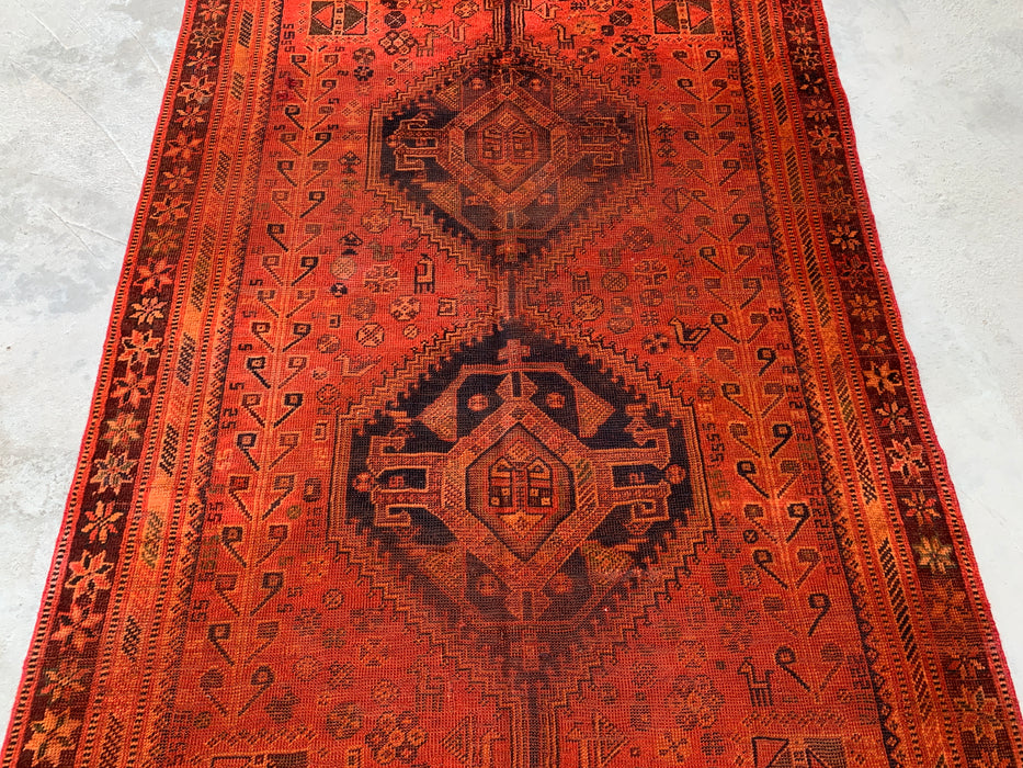 6'9 x 4'6 Hand-Knotted Persian Wool Rug - Faded Rust Tribal Medallion Design - KBHM-917