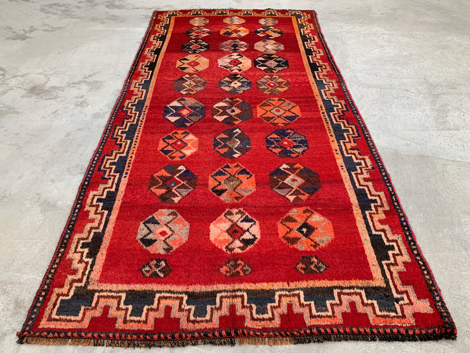 9'6 x 4'9 Hand-Knotted Persian Wool Rug - Red Tribal Geometric Medallion Design - KBHM-921