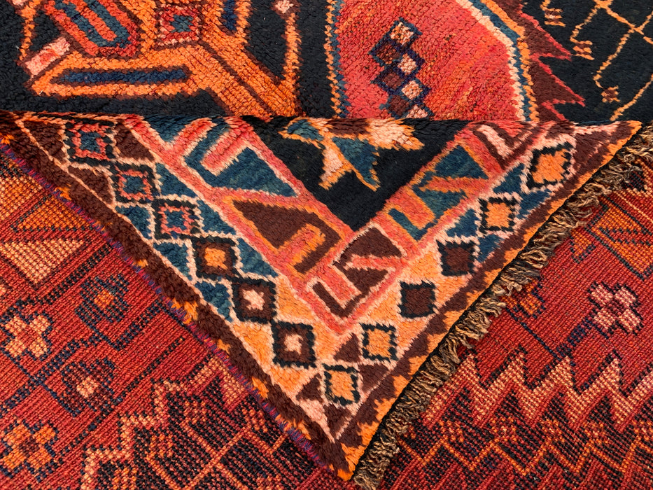 9'0 x 4'8 Hand-Knotted Persian Wool Rug - Rust Geometric Tribal Medallion Design - KBHM-922