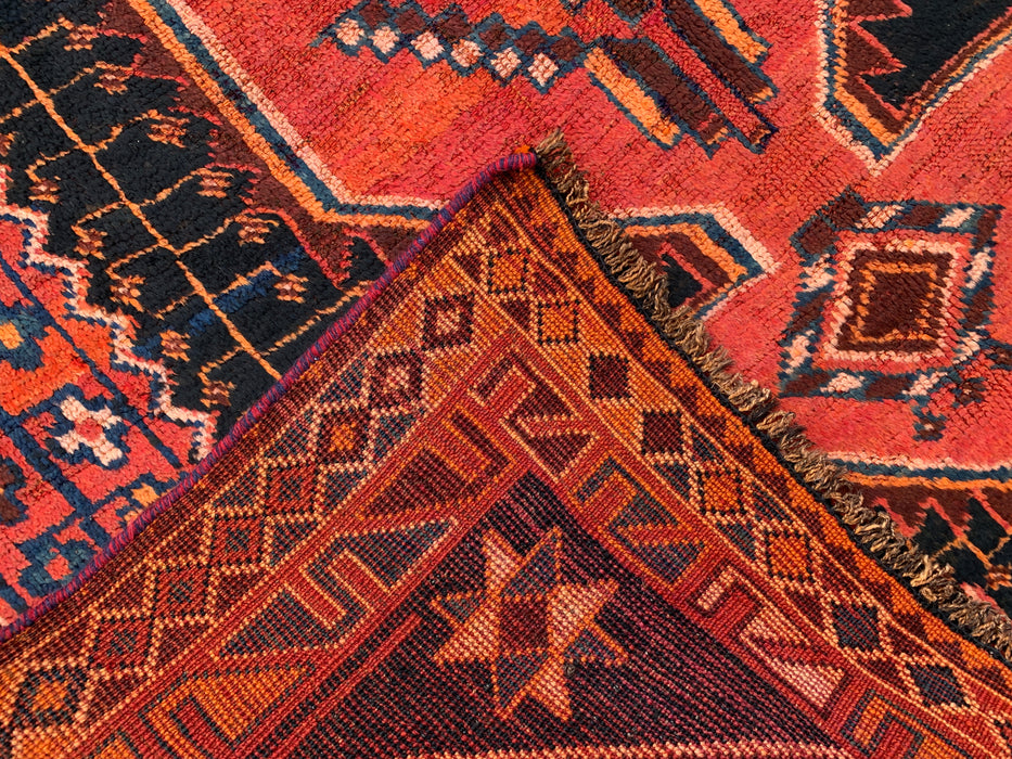 9'0 x 4'8 Hand-Knotted Persian Wool Rug - Rust Geometric Tribal Medallion Design - KBHM-922