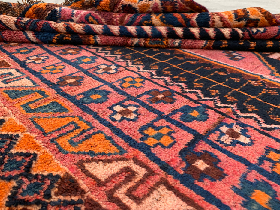 9'0 x 4'8 Hand-Knotted Persian Wool Rug - Rust Geometric Tribal Medallion Design - KBHM-922