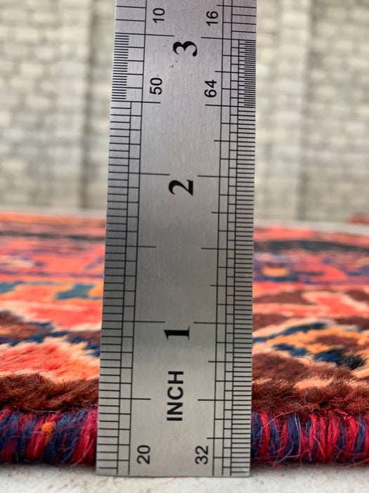 9'0 x 4'8 Hand-Knotted Persian Wool Rug - Rust Geometric Tribal Medallion Design - KBHM-922