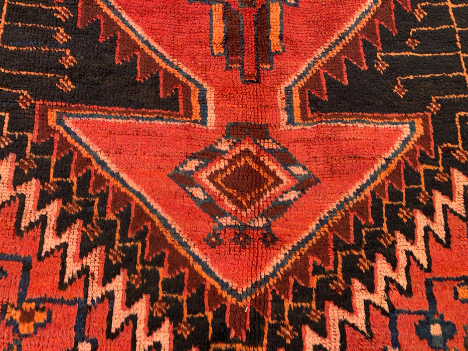 9'0 x 4'8 Hand-Knotted Persian Wool Rug - Rust Geometric Tribal Medallion Design - KBHM-922