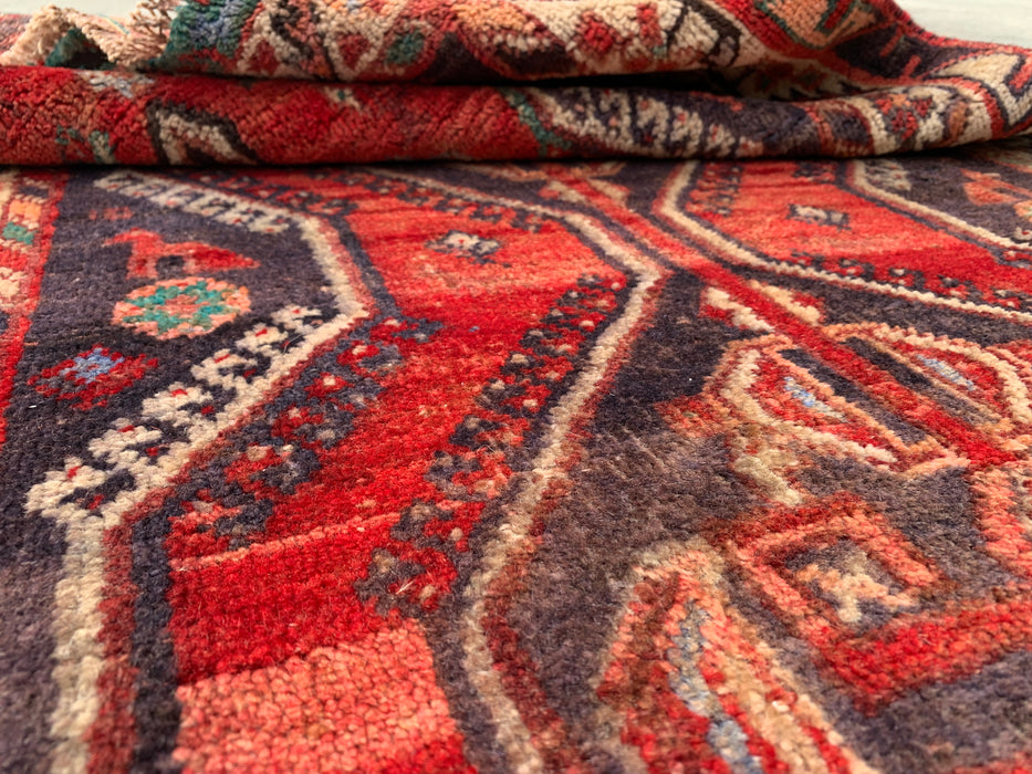 7'11 x 2'7 Hand-Knotted Persian Wool Runner - Red Tribal Medallion Design - KBHM-923
