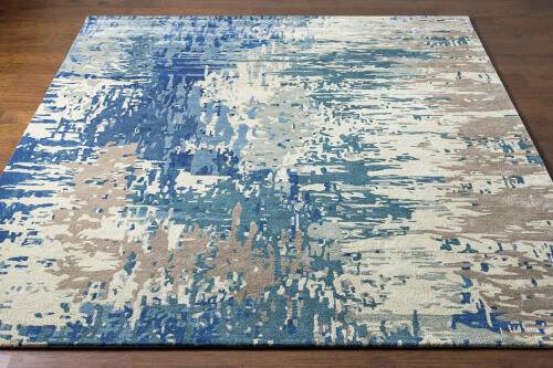 Banshee Handmade Wool & Viscose Rug — Blue Multi | BAN-3342