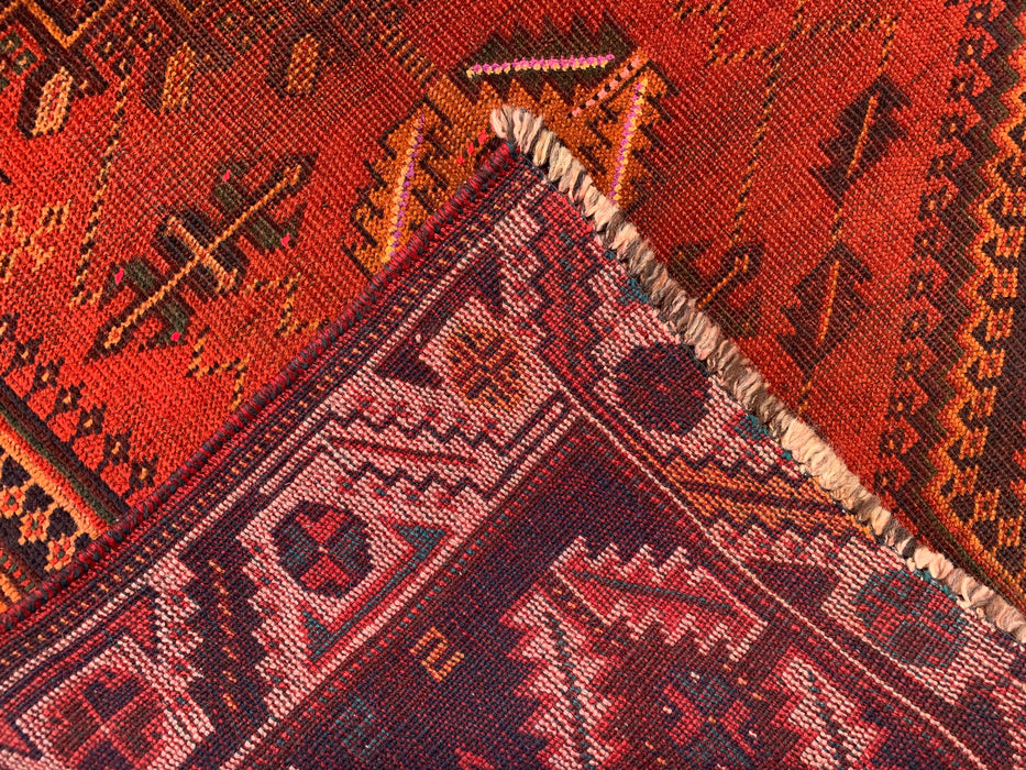 6'1 x 3'7 Hand-Knotted Persian Wool Rug - Rust Geometric Tribal Medallion Design - KBHM-927