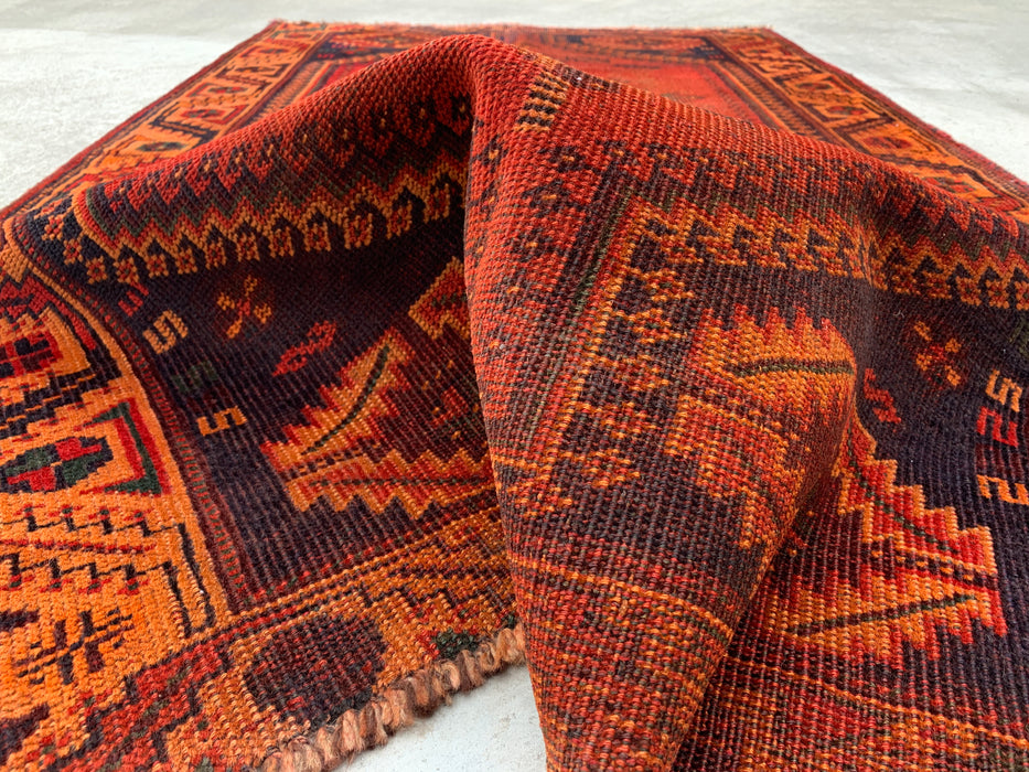 6'1 x 3'7 Hand-Knotted Persian Wool Rug - Rust Geometric Tribal Medallion Design - KBHM-927