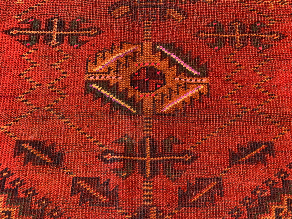 6'1 x 3'7 Hand-Knotted Persian Wool Rug - Rust Geometric Tribal Medallion Design - KBHM-927