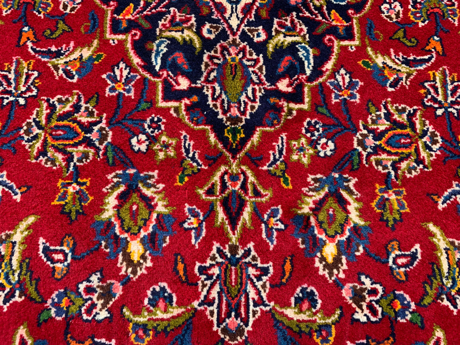 13'1 x 3'4 Hand-Knotted Persian Wool Runner - Red Floral Medallion Design - KBHM-930