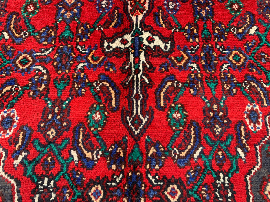 Handmade Persian Wool Area Rug 7x10 - Red Floral Medallion Persian Style Rug - Exact Size 9'10" x 6'10" - KBHM-933