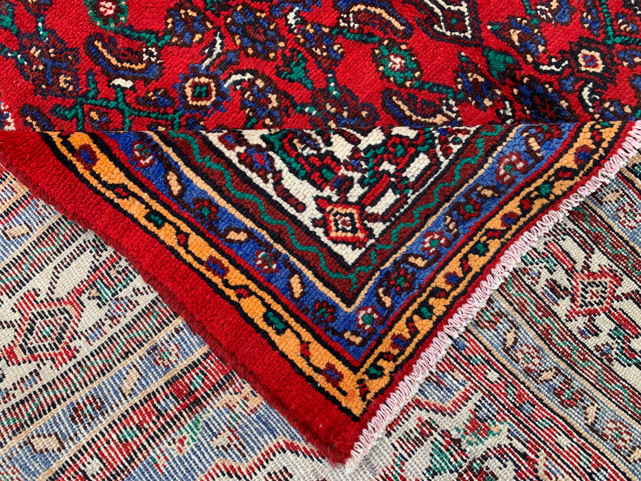 Handmade Persian Wool Area Rug 7x10 - Red Floral Medallion Persian Style Rug - Exact Size 9'10" x 6'10" - KBHM-933